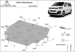 CITROËN C4 SPACETOURER Van (3D_) Kryt pod motor - Plech