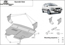 Kryt pod motor HYUNDAI GETZ Hatchback - Plech