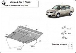 Kryt pod motor RENAULT CLIO II Hatchback (BB0/1/2_, CB0/1/2_) - Plech