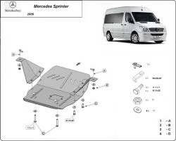Kryt pod motor MERCEDES-BENZ SPRINTER 4,6-t Platform/Chassis (906) - Plech